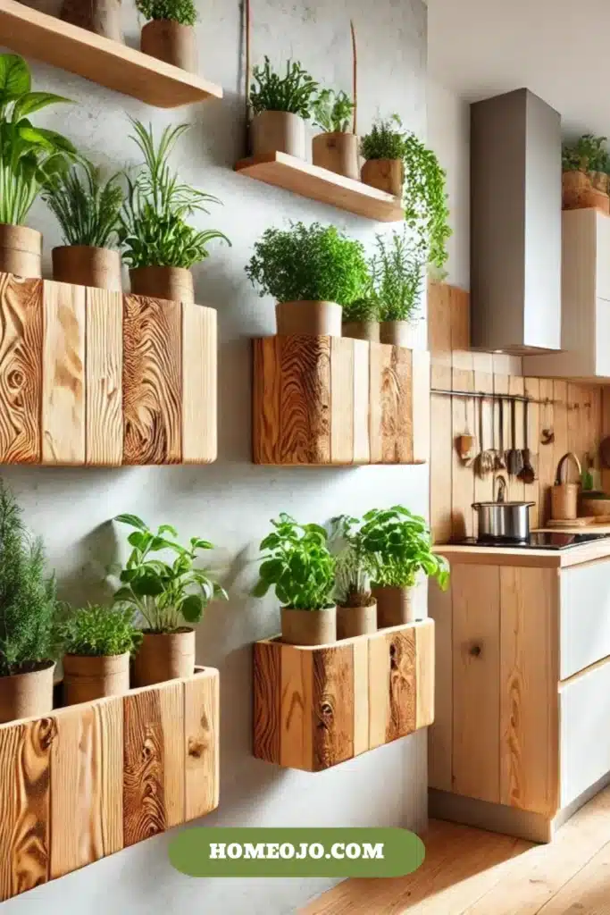 kitchen walls with  rustic and eco-friendly