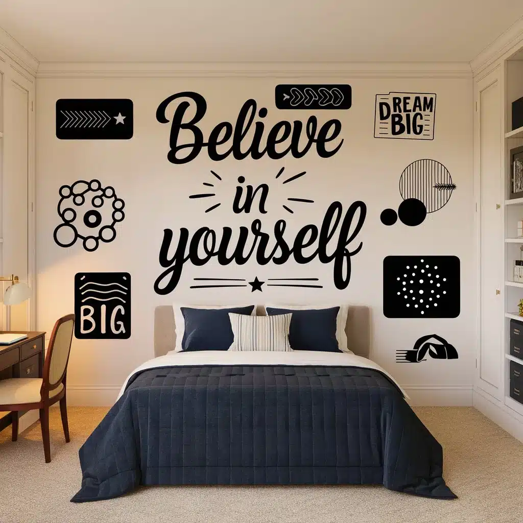 Vinyl Wall Decals for men's bedroom