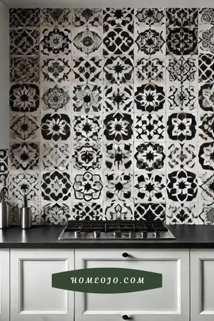 Patterned backsplash for kitchen