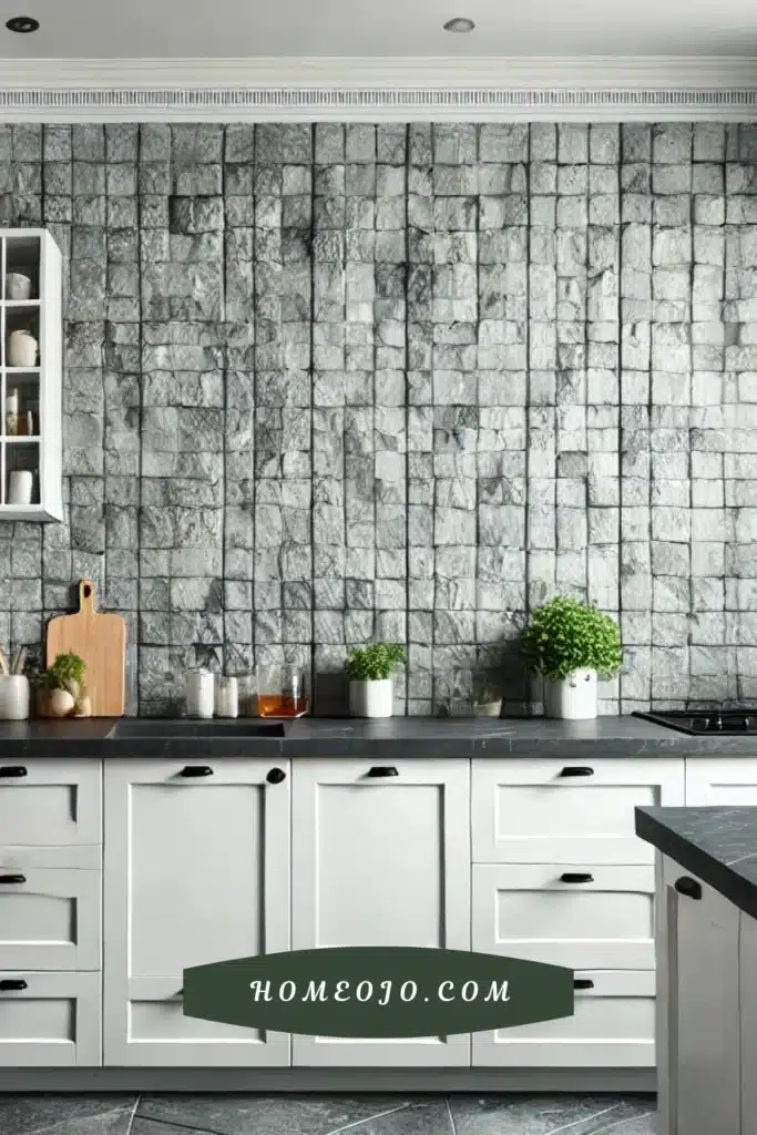 Textured tiles for kitchen